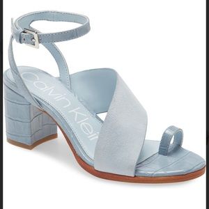 Calvin Klein Light Blue Block Sandals